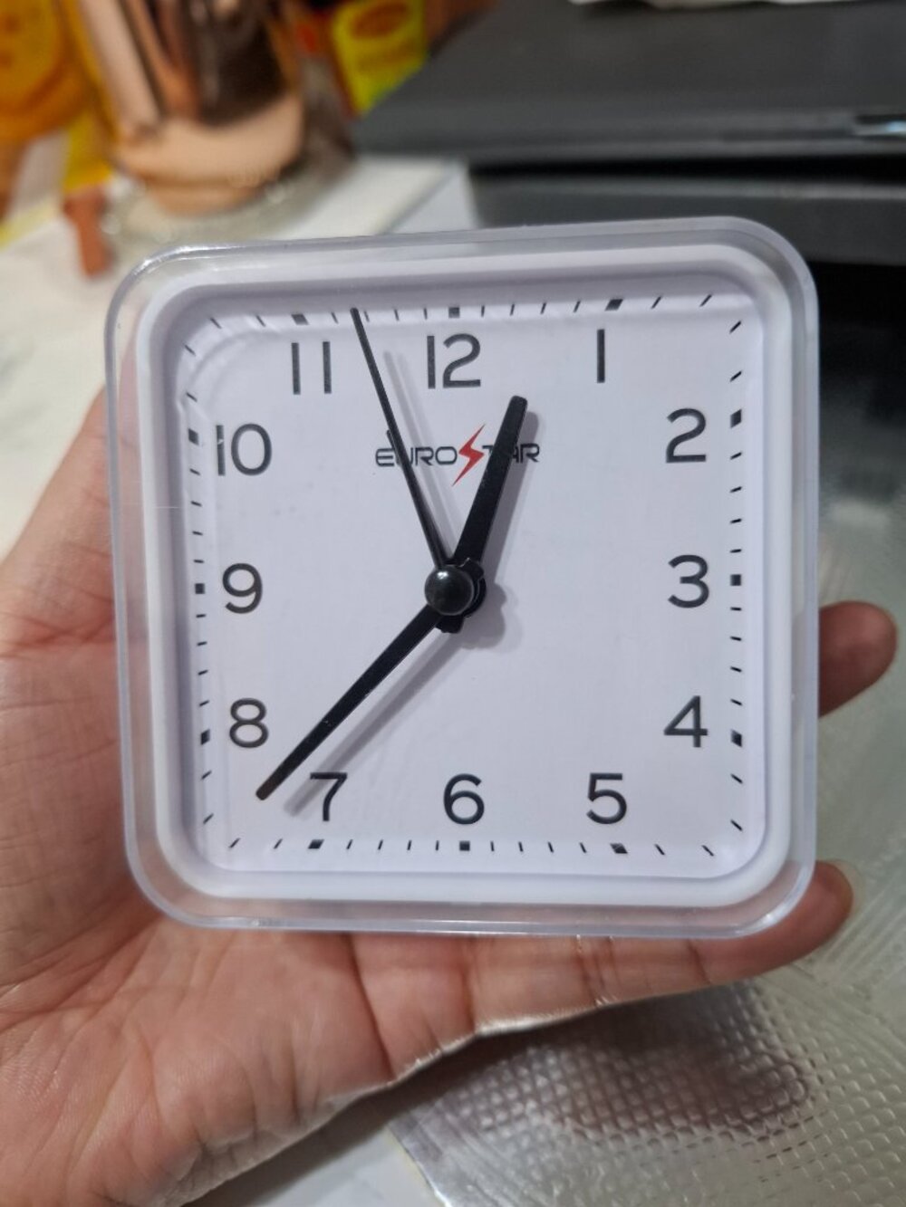 Euro Star Clock Overall WHITE color Mini Small Clock
